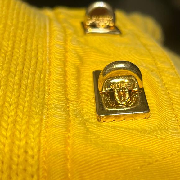 VTG Lauren Ralph Lauren Collard Knit Sweater Gold Turn Lock Hardware Sz M Preppy - Picture 5 of 8
